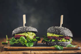 vegán hamburger, vegán, zöld, étel