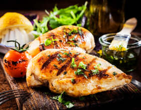 csirke, grillezés, zöldség, immunerősítés