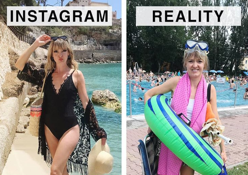Instagram, valóság, kamu, retus