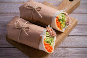 Zöldséges-tonhalas wrap